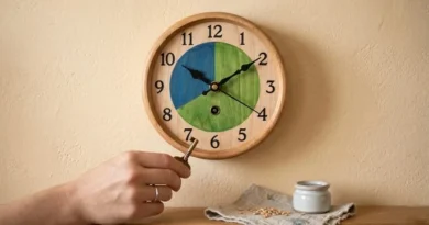 A clock showing 16:8 ratio with a plate of healthy food, representing intermittent fasting for weight loss.