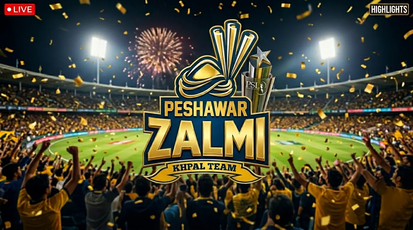 Peshawar Zalmi players celebrating PSL 11 trophy win at Gaddafi Stadium Lahore