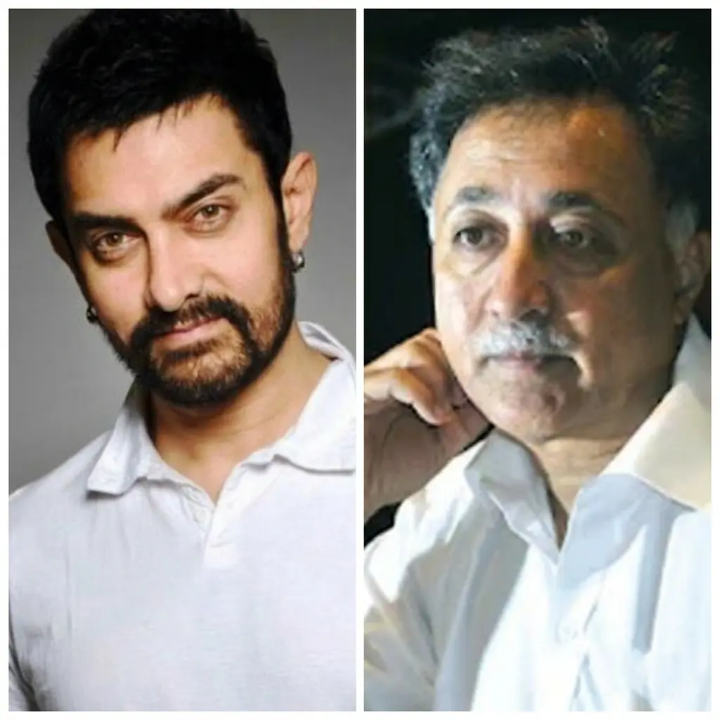 Bollywood actor Aamir Khan and director Mansoor Khan in a split image for UrduDesk.com news.