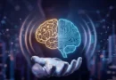 A futuristic representation of a digital brain and human neural network for proactive artificial intelligence.