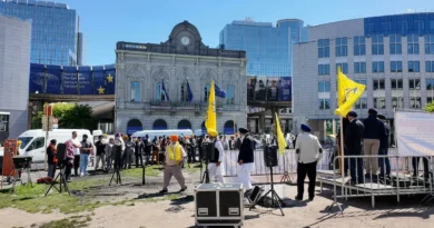 یورپی پارلیمنٹ لگسمبرگ کے باہر خالصتان کی آزادی کے لیے سکھوں کا احتجاجی مظاہرہ