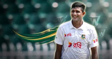 Nahid Rana Bangladeshi fast bowler smiling in cricket kit during a match