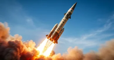 Pakistan Army Fatah-4 ground launched cruise missile soaring into the sky during a successful training launch