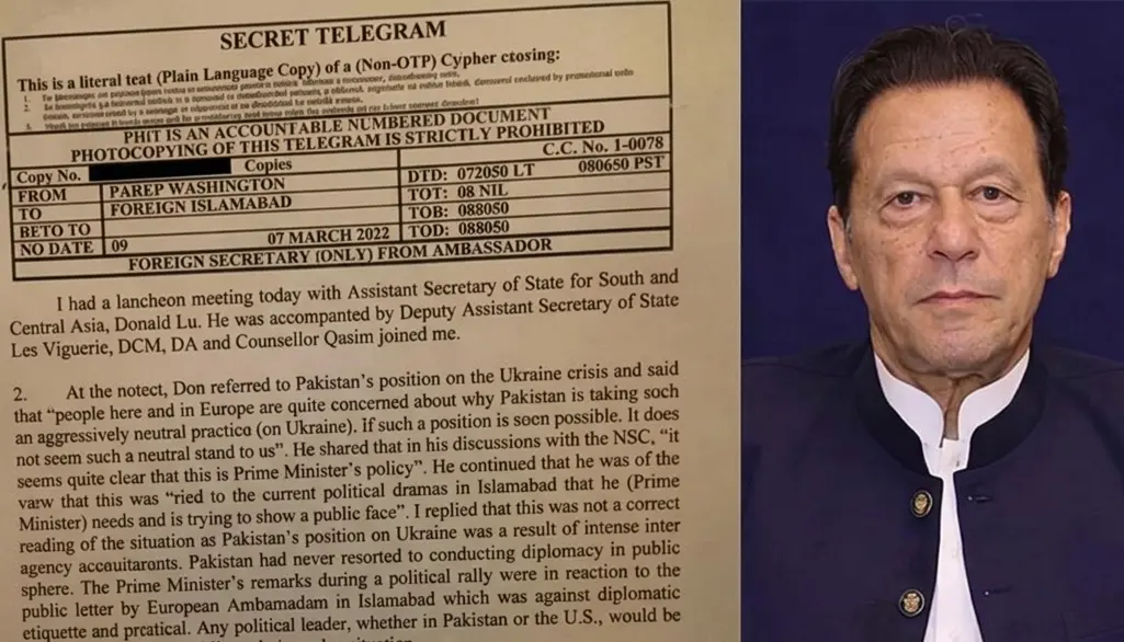 عمران خان سائفر کیس اور امریکی محکمہ خارجہ کی مبینہ خفیہ دستاویز