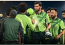 Pakistan cricket team players including Shaheen Afridi, Babar Azam, and Nawaz celebrating during a match, used as a thumbnail for Pak vs Aus ODI series 2026.