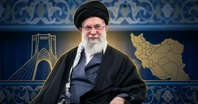 A split-screen thumbnail showing Ayatollah Ali Khamenei on the left and the illuminated Imam Reza Shrine in Mashhad on the right, designed for a news feature.