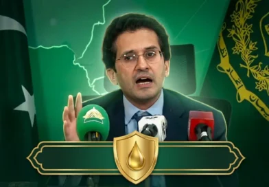Federal Minister for Petroleum Ali Pervaiz Malik addressing a press conference regarding gas price relief for domestic consumers in Pakistan.