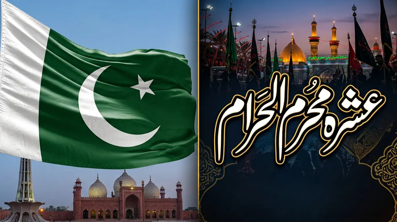 A peaceful Muharram procession passing through the historic streets of Lahore with tight security arrangements by the Punjab government.