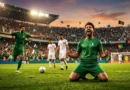 Pakistani football players celebrating victory against Afghanistan in Diamond Jubilee Cup semi final