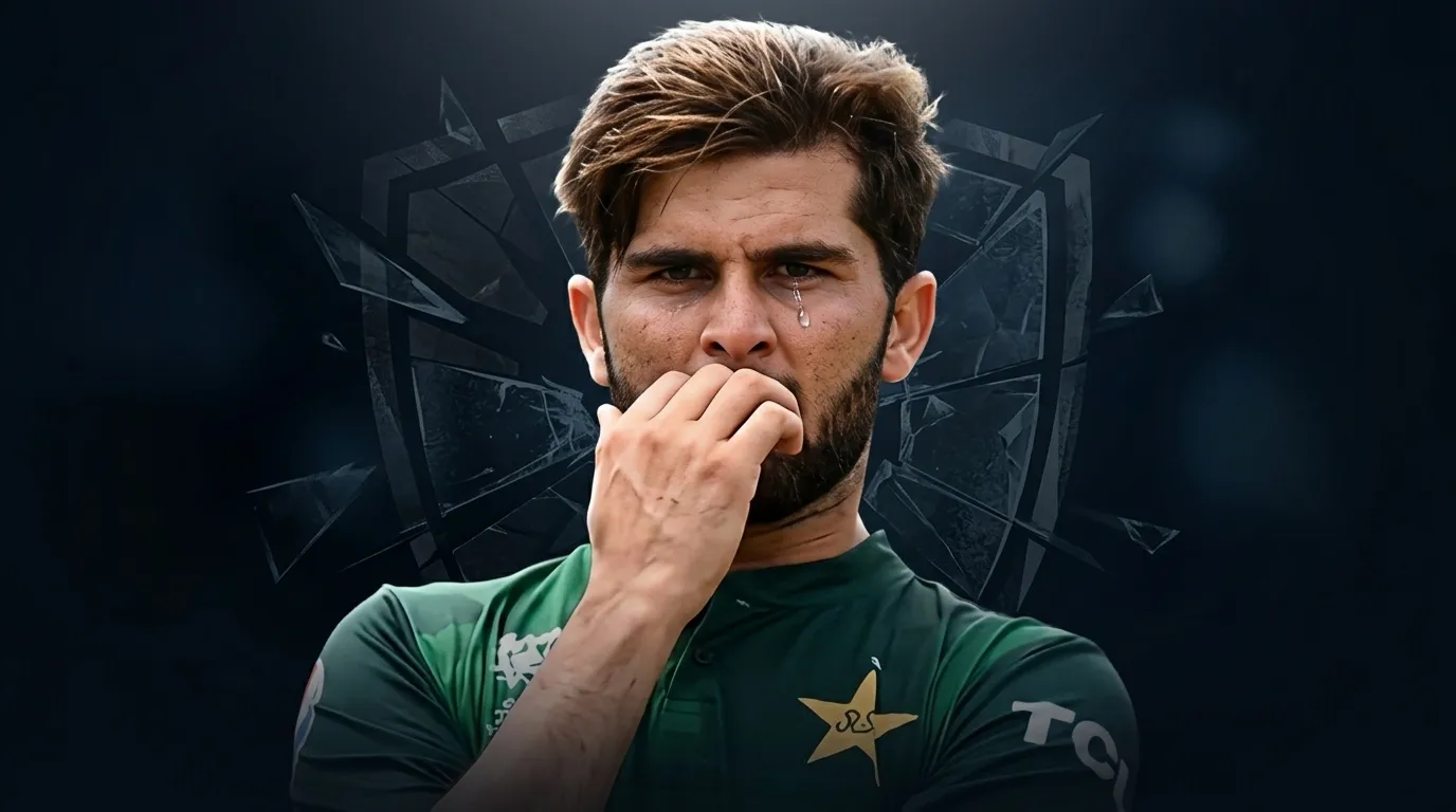 Shaheen Shah Afridi looking disappointed after being dropped from Pakistan Test cricket squad.