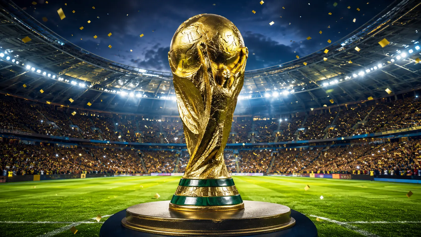 FIFA World Cup semi-finalists players from Spain, Argentina, France, and England celebrating in a stadium