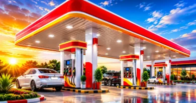 Pakistan fuel stations showing petrol and diesel dispensers representing the new tax, petroleum levy, and margins implementation.