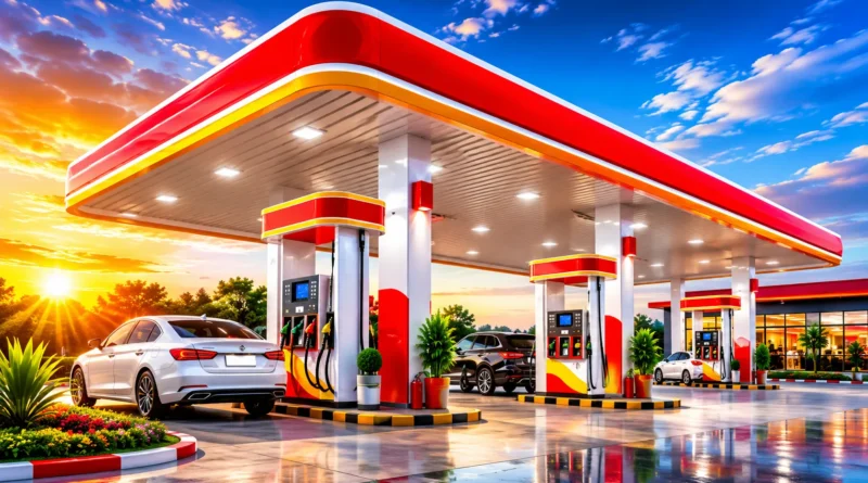 Pakistan fuel stations showing petrol and diesel dispensers representing the new tax, petroleum levy, and margins implementation.