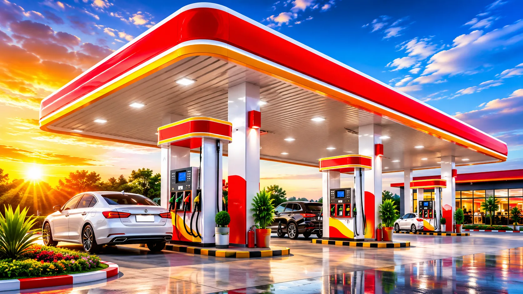 Pakistan fuel stations showing petrol and diesel dispensers representing the new tax, petroleum levy, and margins implementation.