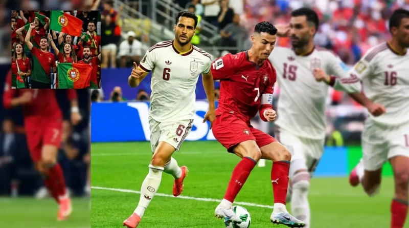 اسپین بمقابلہ پرتگال فیفا ورلڈ کپ 2026 پری کوارٹر فائنل میچ میں کرسٹیانو رونالڈو اور ہسپانوی کھلاڑیوں کے مناظر