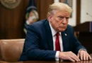 Donald Trump sitting at a table looking solemn amid health concerns and weight gain reports