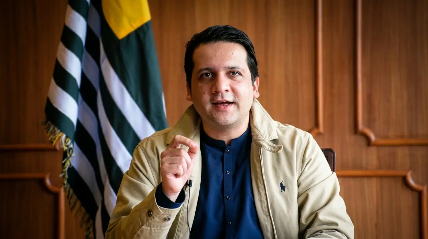بیرسٹر افتخار گیلانی آزاد کشمیر کے 17ویں وزیراعظم منتخب ہونے کے بعد خطاب کرتے ہوئے
