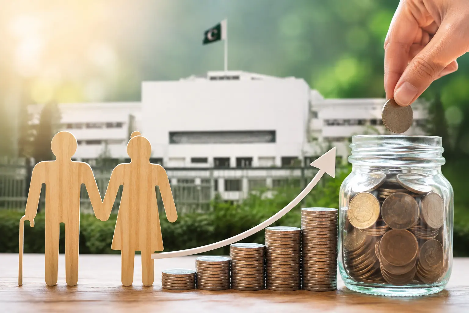 پاکستان میں وفاقی حکومت کے نئے شراکتی پینشن سسٹم 2024 کا تصویری خاکہ