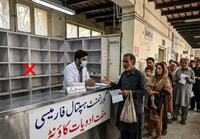 پاکستان کے سرکاری ہسپتال میں خالی ریکس اور پریشان مریض، لاہور ادویات کی قلت کا منظر