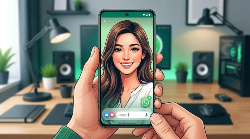 WhatsApp new media viewer layout showing full screen reply bar and emoji reactions