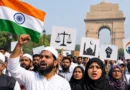 Indian Muslims protesting for the protection of secular values, constitutional rights and democratic principles