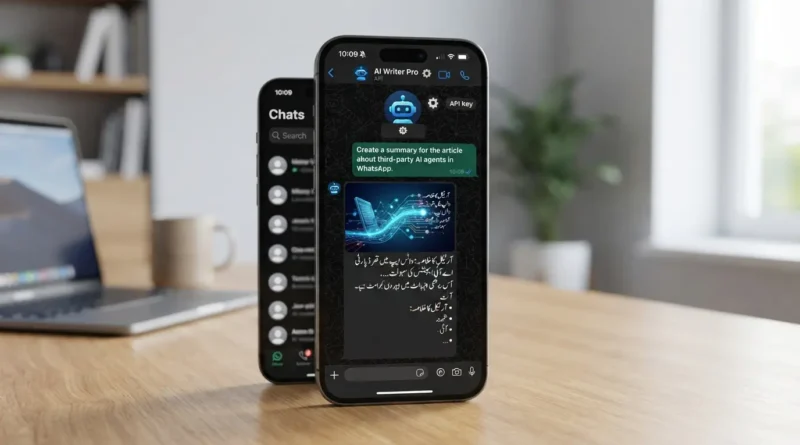 آئی فون پر واٹس ایپ کے نئے تھرڈ پارٹی اے آئی ایجنٹس فیچر کا منظر