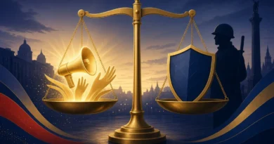 A conceptual image highlighting the debate over political protests, security challenges, and government responsibilities in Pakistan.