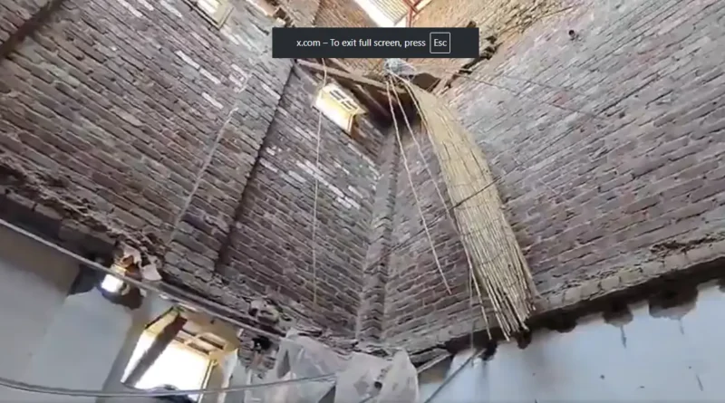 Peshawar school roof collapse site showing debris and grief-stricken parents demanding justice in KP Pakistan.